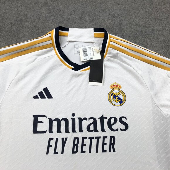 Adidas Soccer Jersey Mens Large White Golf Fly Emirates - Picture 2 of 10